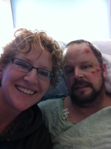 Jeremy, in February 2012, just after they extubated him and woke him from the medically induced coma.